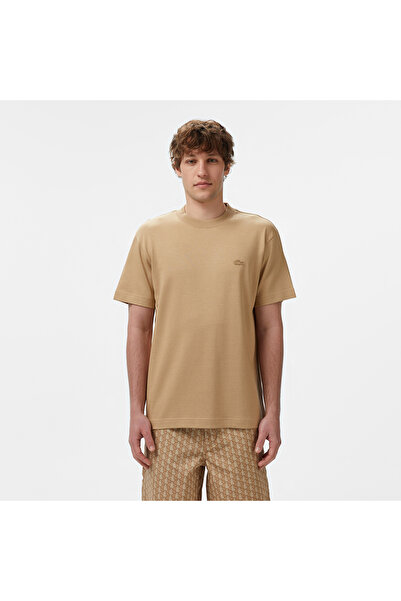 Lacoste Erkek Relaxed Fit Bisiklet Yaka Bej T-Shirt