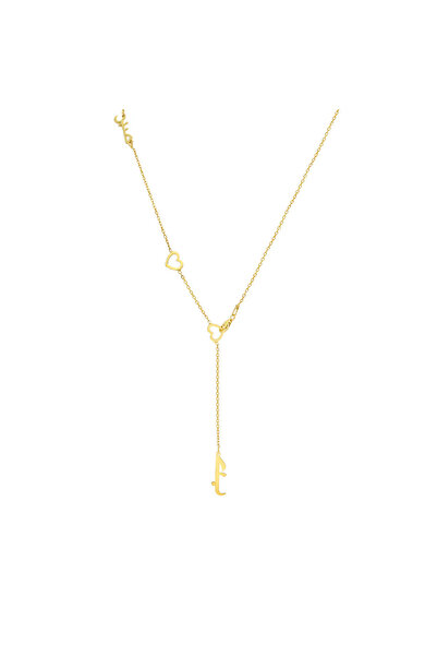 N!da Jewelry 925 Ayar Gümüş Arapça İsimli Kalp Model Sabır Kolye