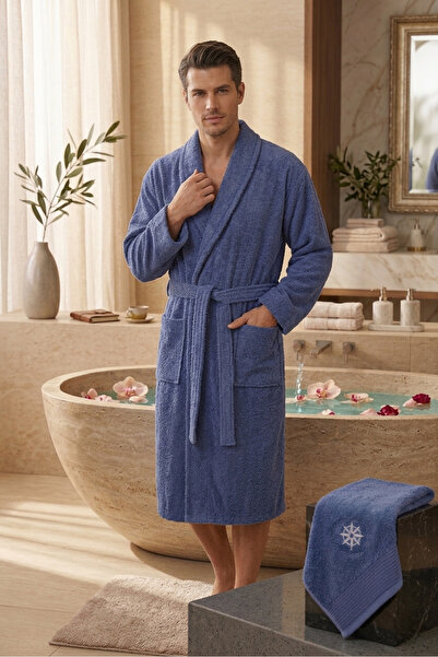 VENTİ VENTİSCA Σετ μπουρνούζι και πετσέτες μαλλιών Vinera με βαμβακερή υφή Un...