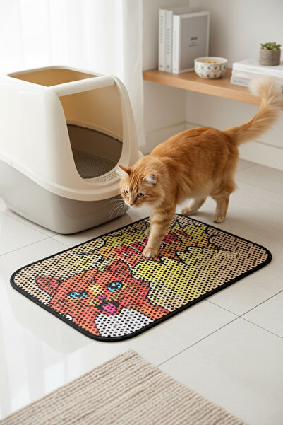 Pimula home Elekli Kedi Kumu Paspası 40x60 cm | Çift Katlı Kedi Tuvalet Önü K...