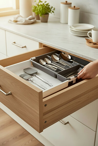 EVSTYLE Ρυθμιζόμενη θήκη κουταλιών για συρτάρι