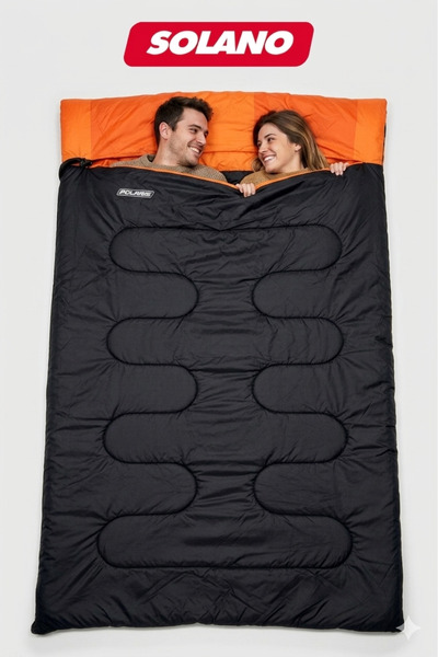 Solano -15 ° Υπνόσακος Διπλού Μεγέθους C – Αποσπώμενος Υπνόσακος (Μαύρο-Πορτο...