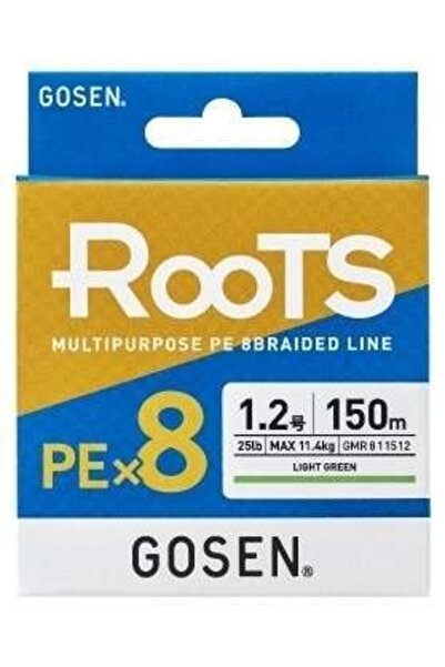 GOSEN X8 Roots Pe 8 Braided Spin Fishing Line 150Mt Green Standard - 0.8 Pe