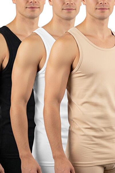 Fanilam Jiber Modal Cotton Men's Undershirt 3-Piece Soft Textured Flexible Un...