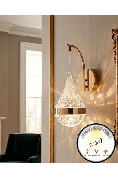 bella lighting Premium Gold Sarı Ithal 1.Sınıf Kaplama Sarkıt Aplik 3 Renk Le...