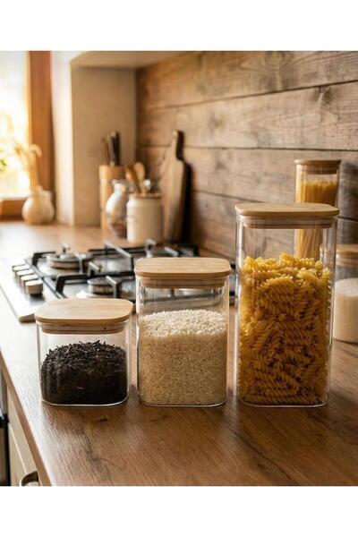 RASHA COLLECTION 3-Piece Bamboo Lid Storage Container