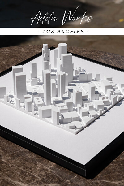 Adda Works Los Angeles 3D Şehir Haritası Tablo – Dekoratif Duvar Çerçevesi | ...