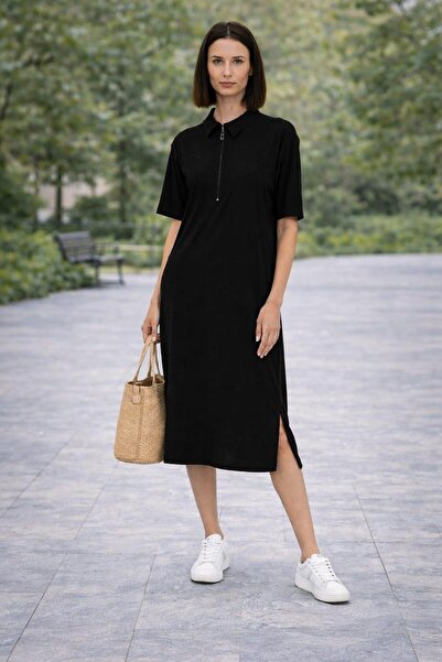 ALEXANDERGARDI Φόρεμα με λεπτομέρεια από κορδόνια και φερμουάρ, με γιακά πουκ...