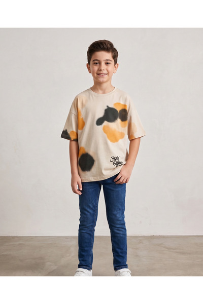 HAKNUR Erkek Çocuk 9-10-11-12 yaş %100 Pamuk yazılı t-shirt