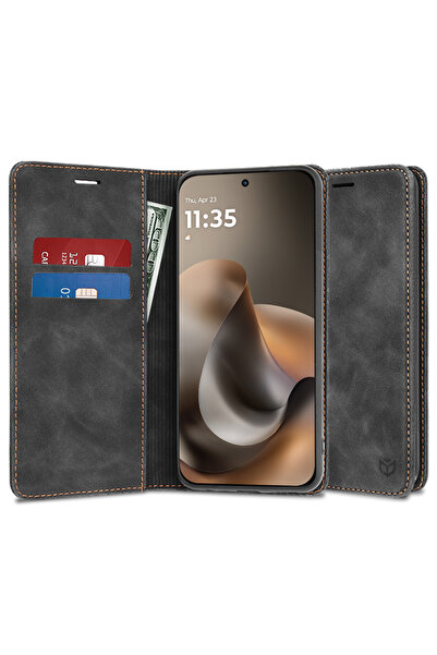 DAMUR Husa Flip LeatherEco Motorola Moto G77 / G67, Buzunar Card, Piele ecolo...