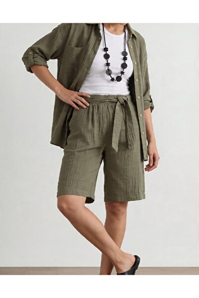 DenizEge Σορτς Μουσελίνας Χακί