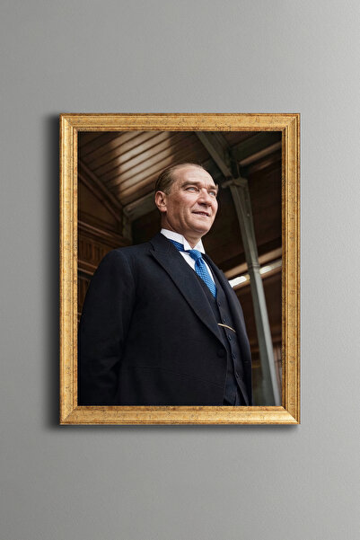 epiqart Mustafa Kemal Atatürk - Vintage Patterned Frame - Slim Model