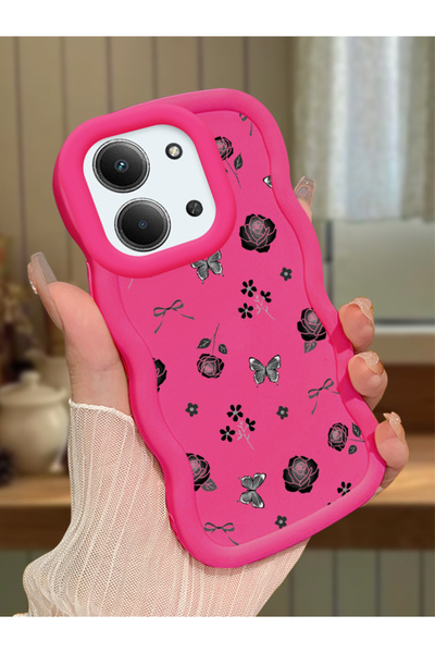 ucuc Redmi 15C 5G Uyumlu fuşya Silikon Kılıf Kamera Korumalı Darbe Emici Tasa...