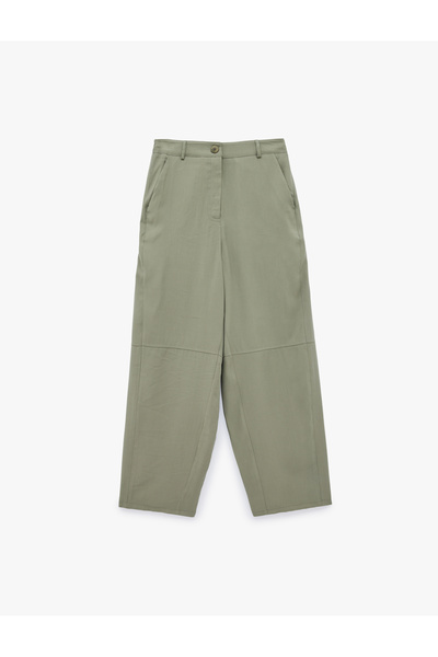 Koton Παντελόνι από ύφασμα βισκόζης και κουπρό, με ελαστική μέση, τσέπες και ...