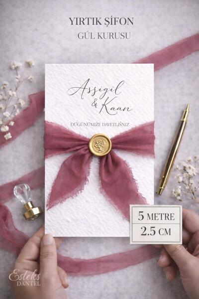 Esteks Dantel ve Tekstil Aksesuarları Κορδέλα από σιφόν premium με σχισμές 2,...