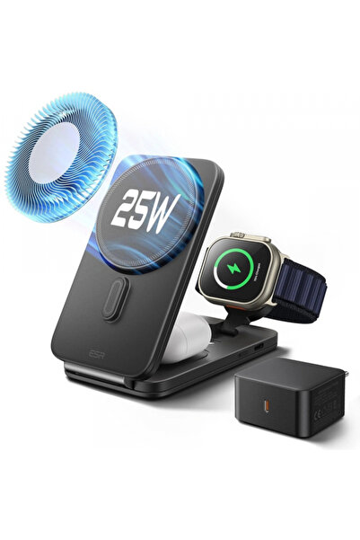 ESR Κράιομπουστ 3 σε 1 Ασύρματος Φορτιστής, 25W, Μαύρο