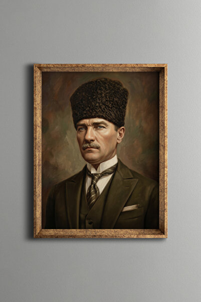 epiqart صورة أتاتورك - إطار منقوش عتيق الطراز - نموذج رفيع