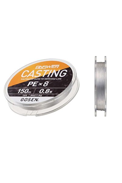 GOSEN Answer Casting Pe 8 Braided Spin Line 150Mt Fine Silver Color Standard ...