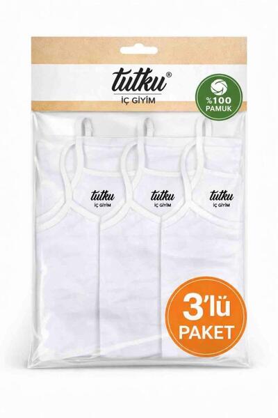 ARDENİM Tutku 100% Cotton Thread Strap Ribbed 3-Pack Undershirt