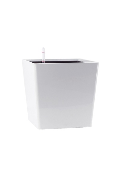 Roberto Rossi Ghiveci inteligent H28,5x27,5x27,5 cm RobertoRossi Cube alb lucios