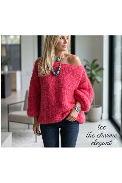 tce the charme elegant πλεκτό στο χέρι γυναικείο πουλόβερ