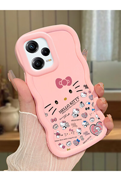 Hontinga Redmi Note 12 Pro 5G Uyumlu Darbeye Dayanıklı Basit Pembe Silikon Te...