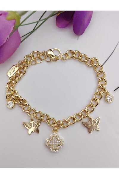 OEM Επιχρυσωμένο βραχιόλι 14Κ με γούρια Vology