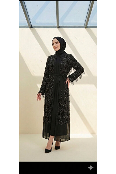HCC HAKKO İç Elbiseli İkili Takım Abaya Abiye