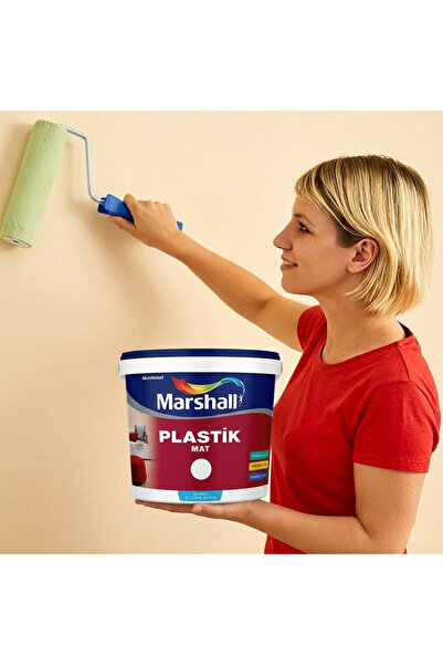 Marshall Plastik Mat Antrasit Su Bazlı Silinebilir İç Cephe Boyası 2,5 L