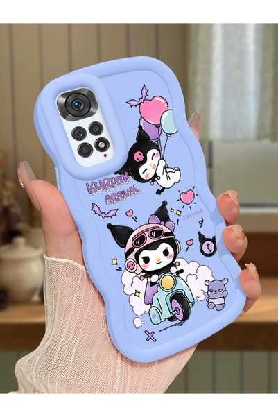 Hontinga حافظة هاتف ريدمي نوت 11 متوافقة مع نمط كورومي من السيليكون الأزرق ال...