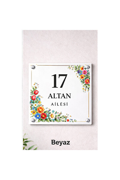 Olfa Dekor işiye Özel Kapı Numarası ve İsimliği 20x20 cm Pleksi Premium (Yeni...