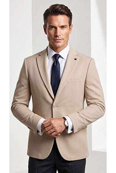 Plus Scorpion Ανδρικό σακάκι με διπλό κουμπί και διπλό σκίσιμο – Ύφασμα υψηλή...