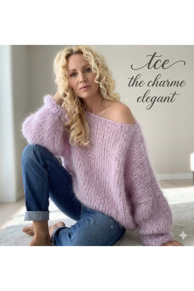 tce the charme elegant πλεκτό στο χέρι γυναικείο πουλόβερ