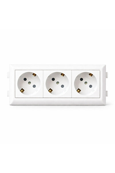 has light Kablo Kanalı 100x50 için Üçlü Çerçeveli Priz