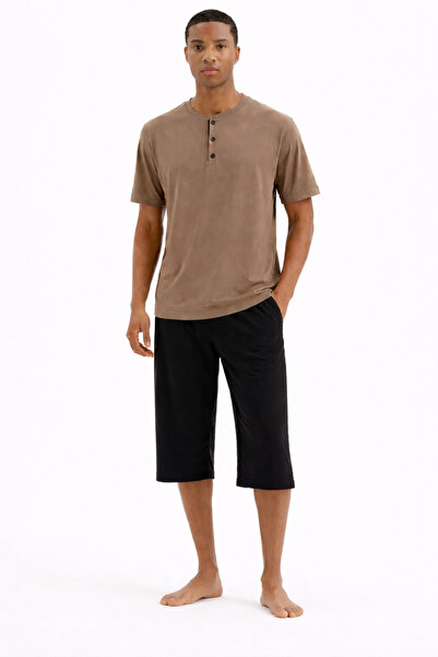 YUYİ KLY ΑΝΔΡΙΚΟ ΣΕΤ ΠΙΤΖΑΜΑΣ ΚΑΠΡΙ ΜΕ ΚΟΝΤΟ ΜΑΝΙΚΙ, ΒΑΜΒΑΚΕΡΟ, ΜΕ ΓΙΑΚΑ ΚΟΥΜ...