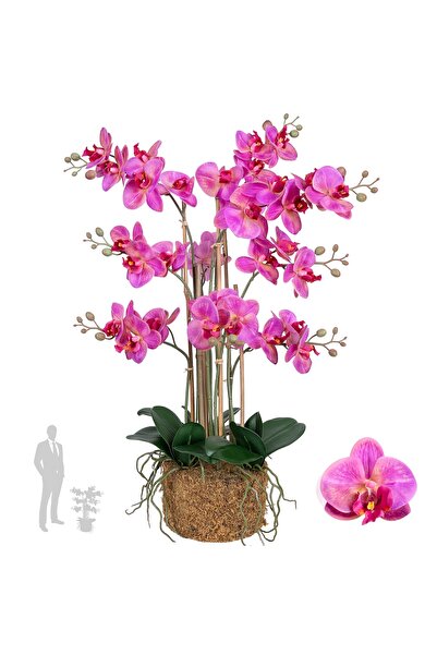 Roberto Rossi Orhidee artificiala roz cu aspect H71 cm cu 9 tulpini