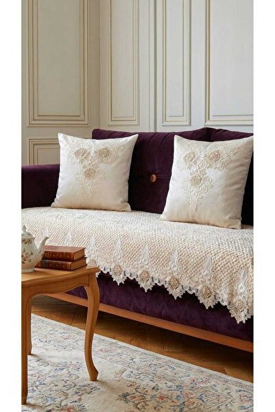 DECORA CASA HOME COLLECTİON Αντιολισθητική βάση Γαλλικό βελούδινο σετ κάλυμμα...