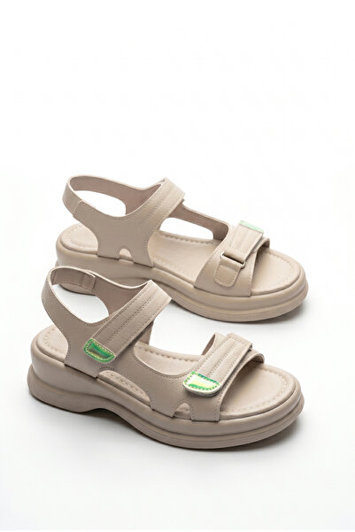 GİAMGİA STORE Γυναικεία καλοκαιρινά σανδάλια σε μπεζ χρώμα με χοντρή σόλα