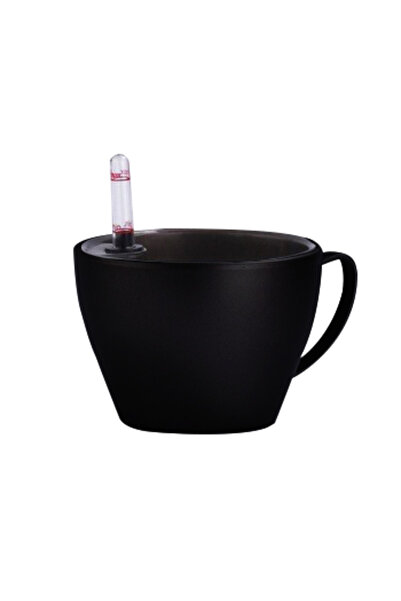 Roberto Rossi Ghiveci inteligent H16xD22 cm RobertoRossi Cup negru lucios