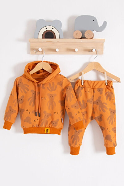 Mariposa Secret Cool Bear Hooded 100% Cotton Baby Boy Set