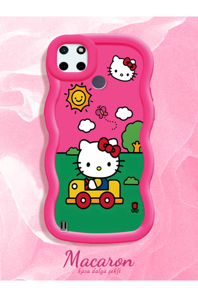 CHICASELUX Simple Red Silicone Phone Case Hello Kitty Pattern Shockproof Comp...
