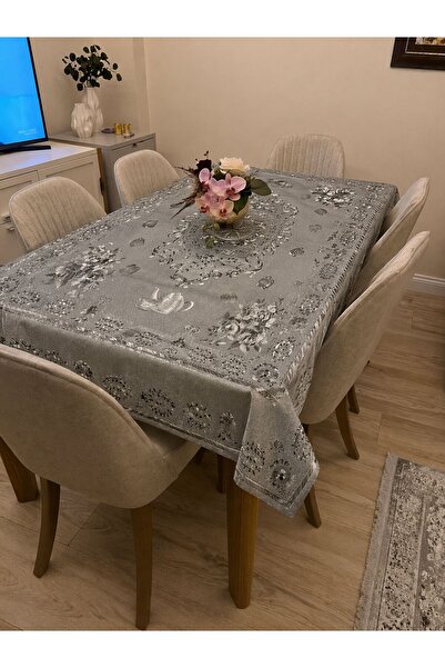 yek home tekstil evinizin her yerinde Μεταλλικό γυαλιστερό τραπεζομάντιλο 120...