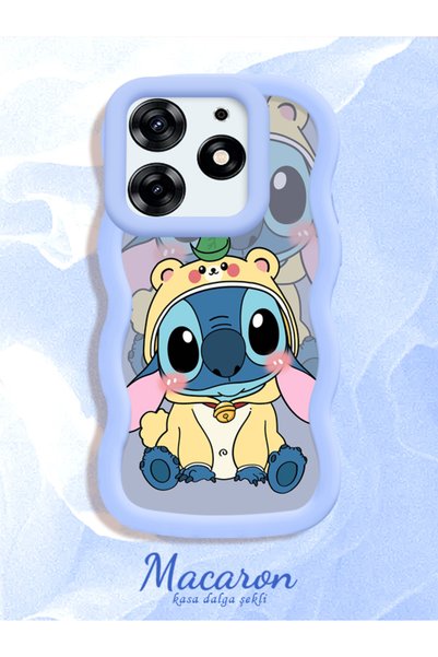CHICASELUX Simple Blue Silicone Phone Case Stitch Pattern Compatible with Tec...