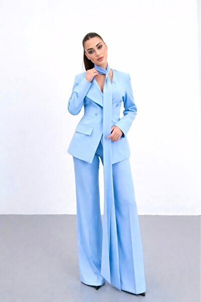 ossons Σετ Μπουφάν με Διπλό Κουμπωτό Κούμπωμα στο Λαιμό Premium Ice Blue