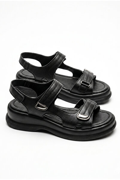 GİAMGİA STORE Γυναικεία μαύρα καλοκαιρινά σανδάλια με χοντρή σόλα