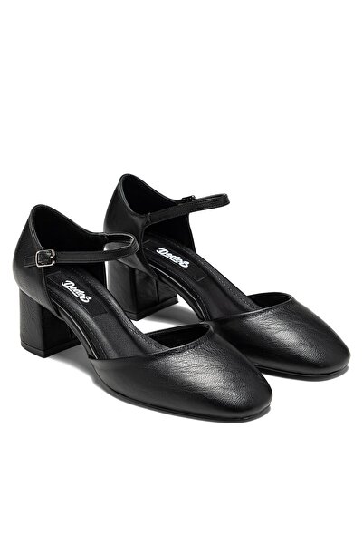 Dedos Women's Thick Heeled Round Toe Flat Bucket Casual Shoes 16015