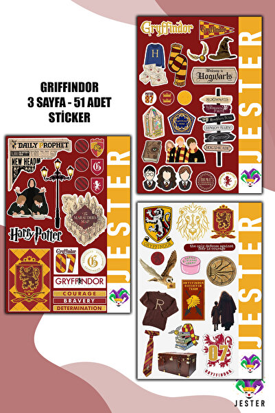 Jester 3 Griffindor Sticker, Çıkartma, Günlük, Ajanda, Planlayıcı, Bullet, Jo...