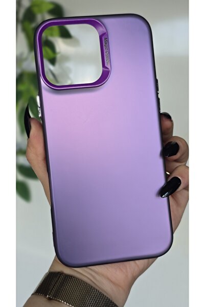 Magic Ring Iphone 16 PROMAX Uyumlu Mor Renk Geçişli Mat Silikon Kılıf Kamera ...