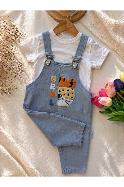 Baby Buu 2 RENKLİ NAKIŞLI %100 PAMUK KISA KOL TİŞÖRTLÜ SALOPET