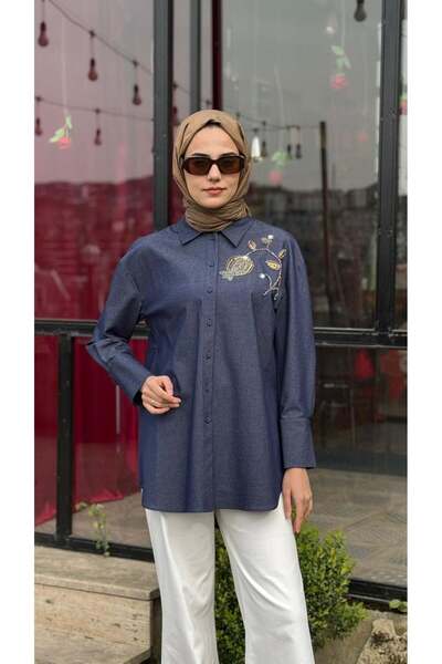 VUU Oversize Denim Embroidered Shirt 26Ss1033